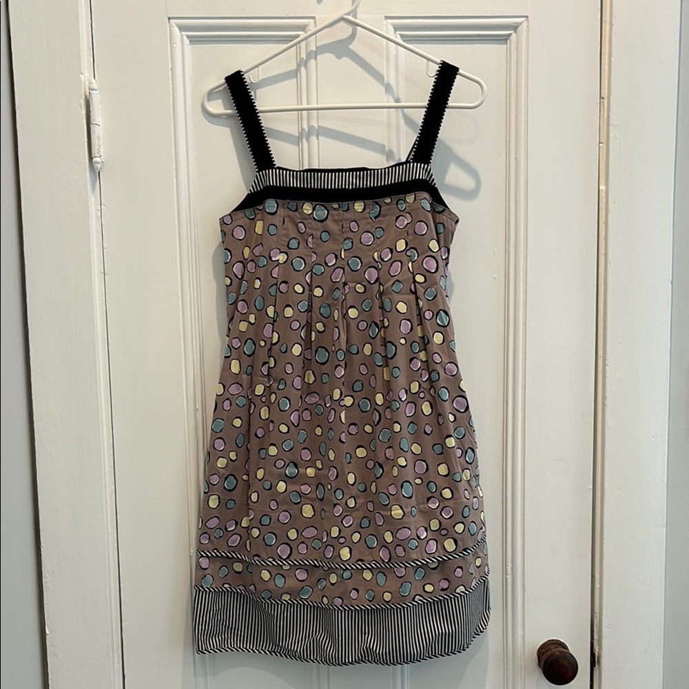 Polka Dot BCBG size 2 Dress with Striped Accents